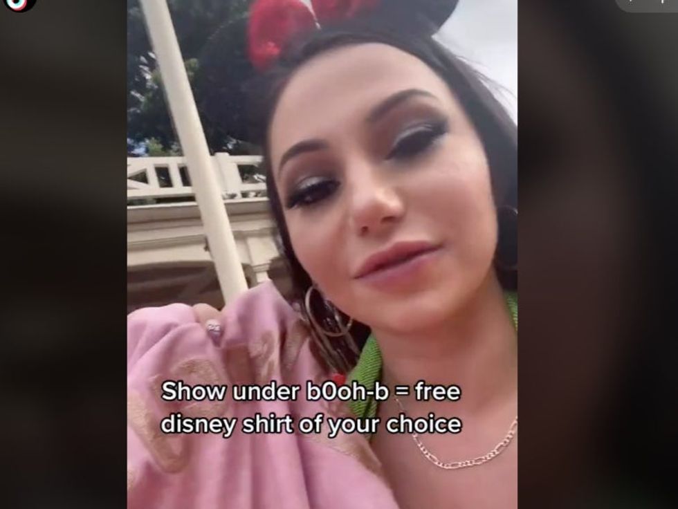 TikTok star reveals very questionable 'underboob' life-hack to get free T-shirt at Disney resorts