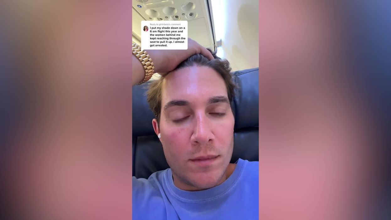 Passenger physically stops woman from opening window shade on a flight