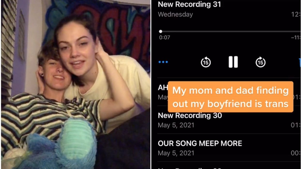 <p>TikTok user Elyse (right) shared recordings of the confrontation with her parents</p>