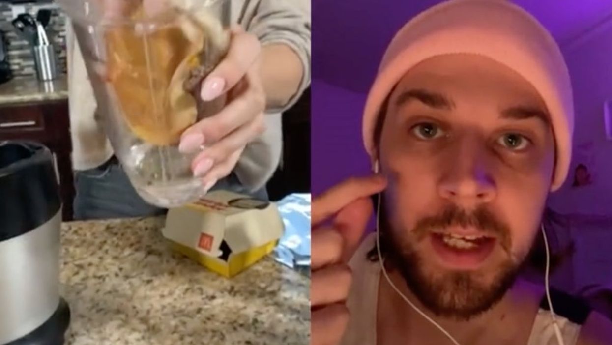 <p>TikTok user wesleysille attempts to distract the viewer from the horrors unfolding</p>