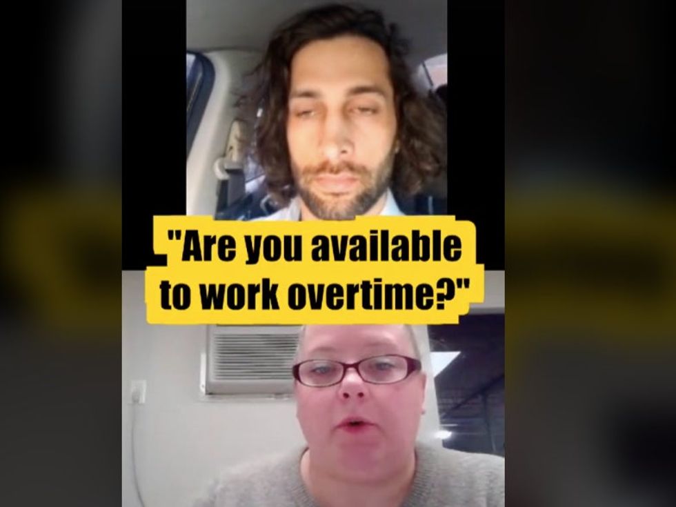 TikToker orders Popeyes during a job interview