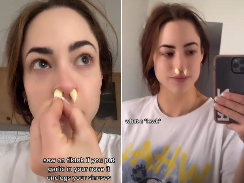 <p>TikToker Rozaline Katherine went viral after trying our the garlic \u201chack\u201d</p>