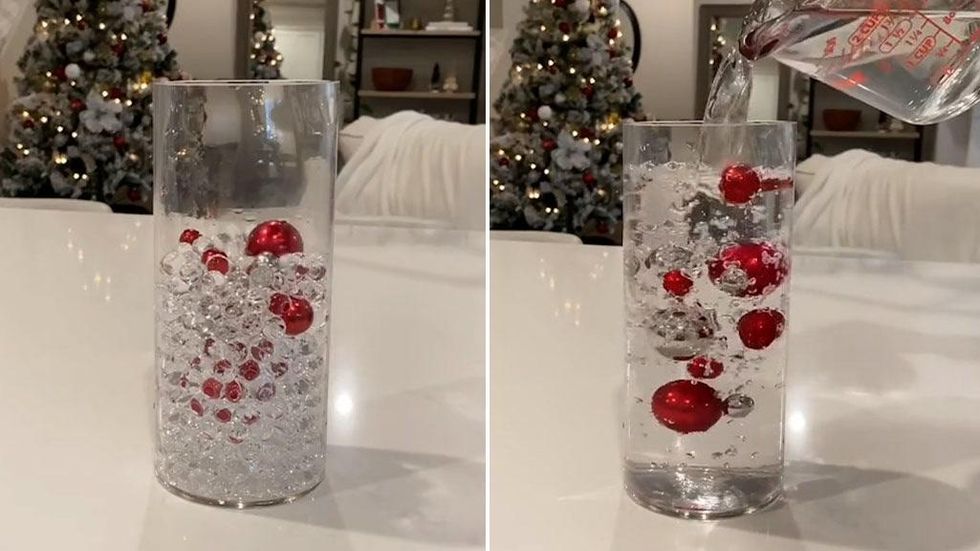Christmas floating candle centerpieces: DIY with water beads!