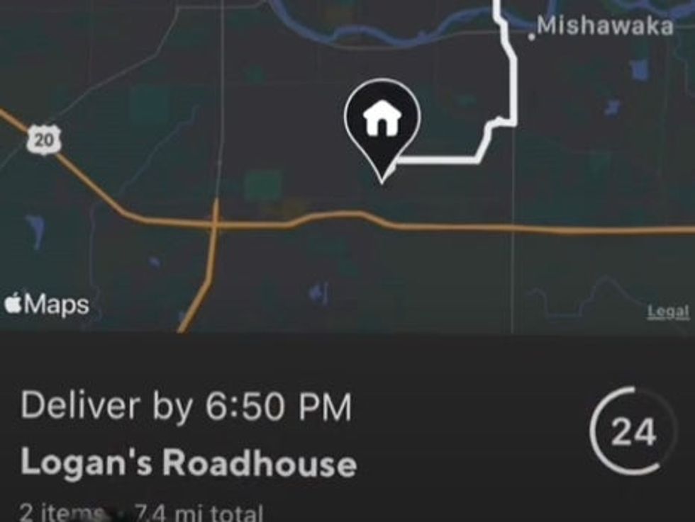 TikToker talks about people not tipping DoorDashers and shows map