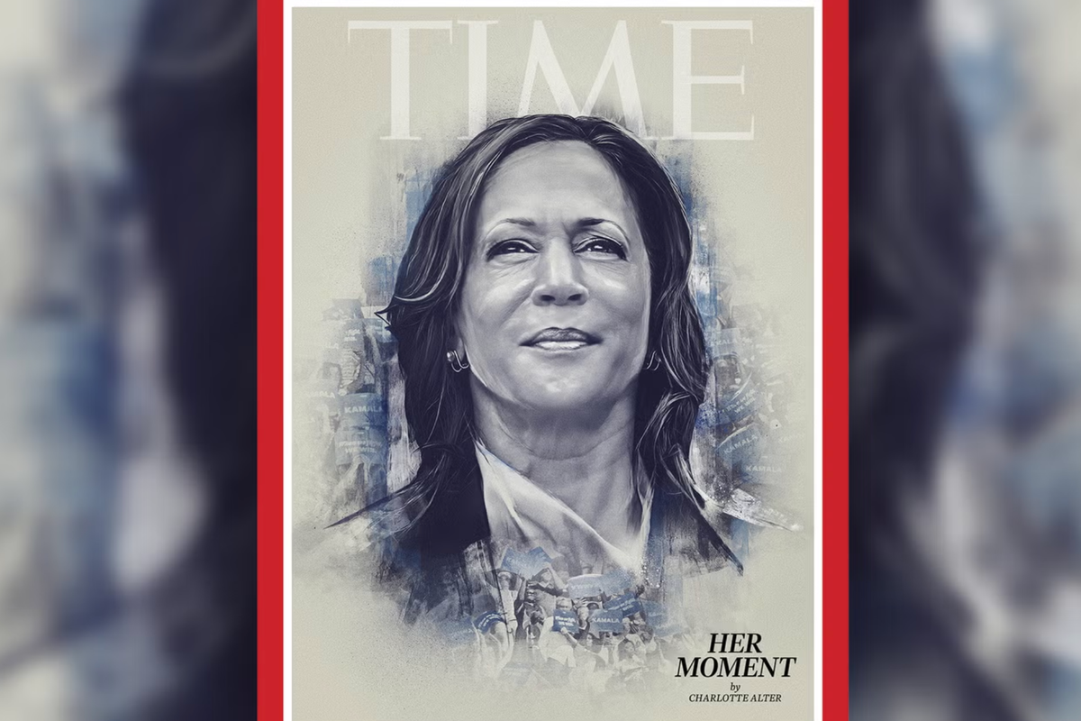 Time magazine cover featuring Kamala Harris