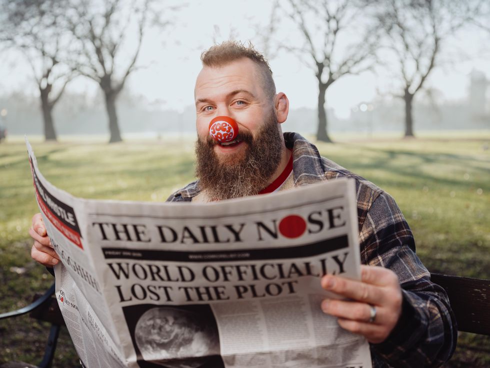 To kick off Red Nose Day 2026, former rugby player and Celebrity Traitors star Joe Marler leans in to the idea of 'Take Yourself Funny for Money', assuming the rear end of a pantomime horse, revealing his drag queen transformation with RuPaul's Drag Race UK champion Tia Kofi, and racing comically tiny bikes with former footballer and queen of the jungle Jill Scott