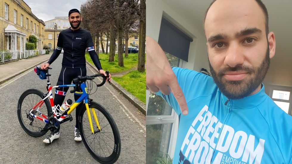 Man cycles around London in heart shape for Refugee Week