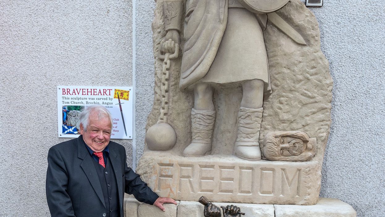 Tommy Church at the unveiling of the Braveheart Statue at Glebe Park in Brechin (Brechin City FC/PA).