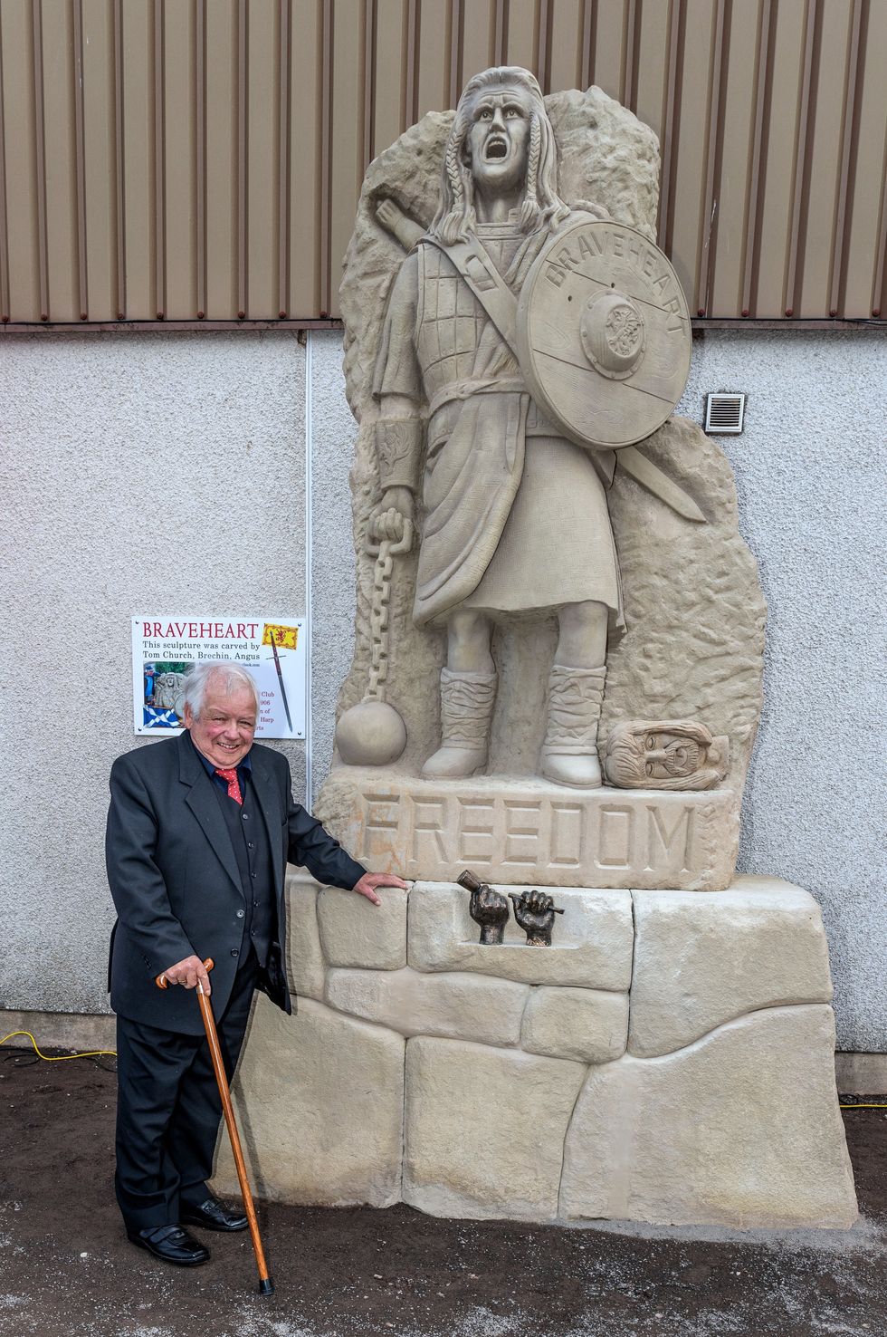 Tommy Church at the unveiling of the Braveheart Statue at Glebe Park in Brechin (Brechin City FC/PA).