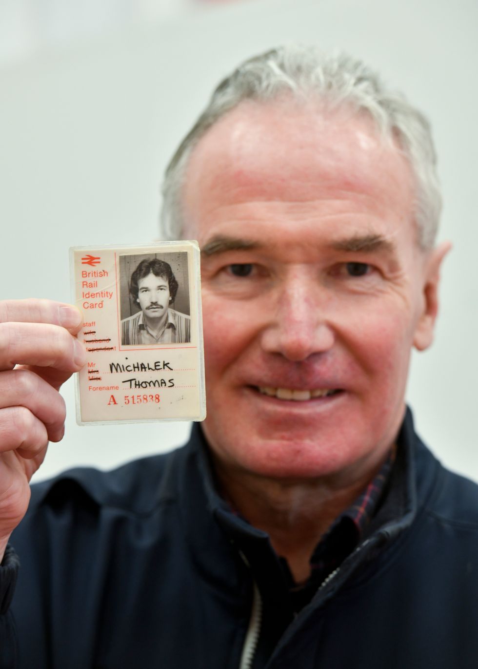 Tommy Michalek with his British Rail identity card