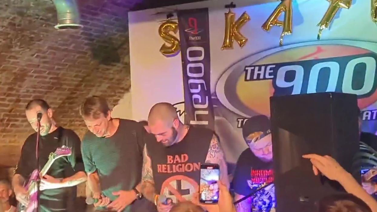 Tony Hawk shows up to perform with Tony Hawk cover band at London pub gig