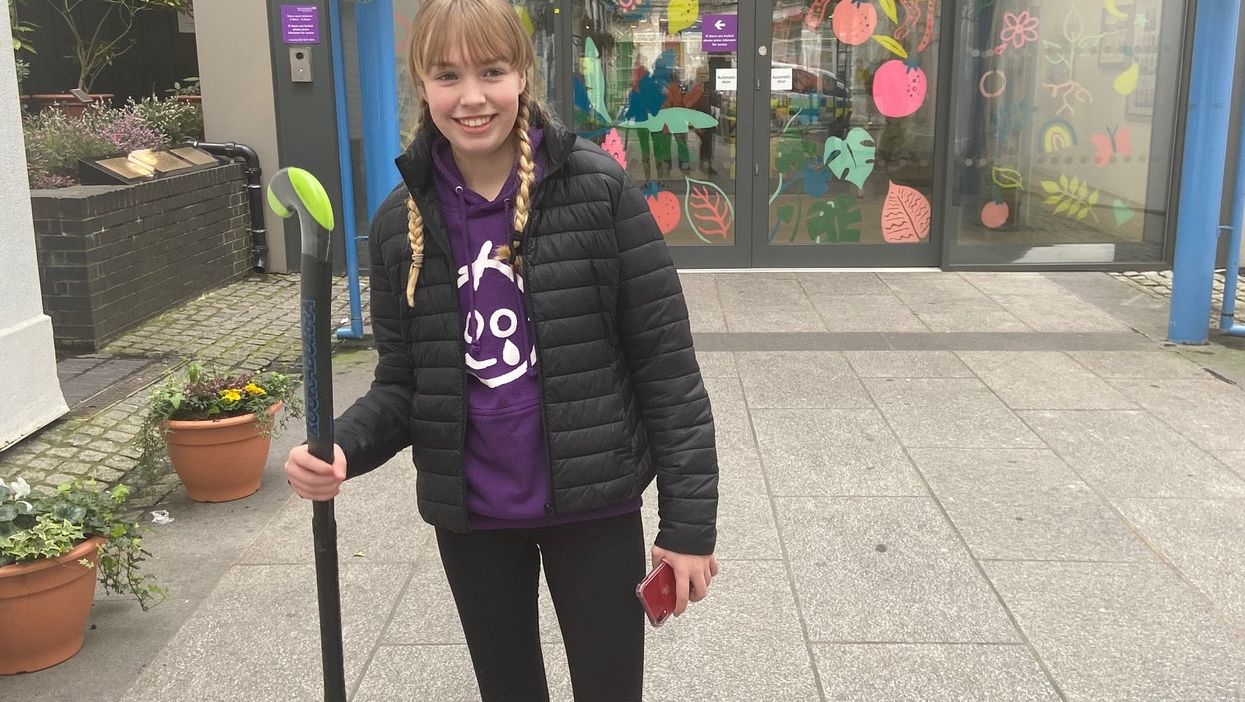 Transplant patient Anna Hadley outside Great Ormond Street Hospital