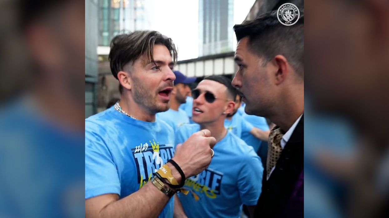 Troy Hawke reconciles with a very drunk Jack Grealish at Man City's open-top bus parade