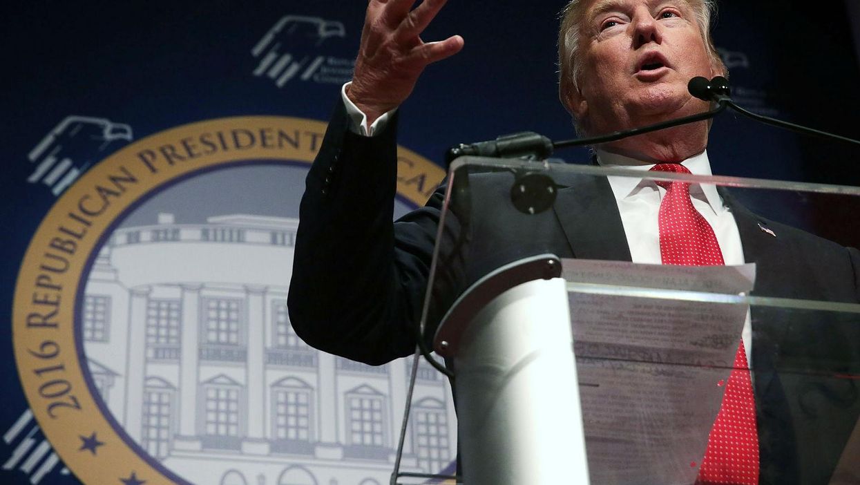 Trump addressed Republican Jewish Coalition. PICTURE: Alex Wong/Getty