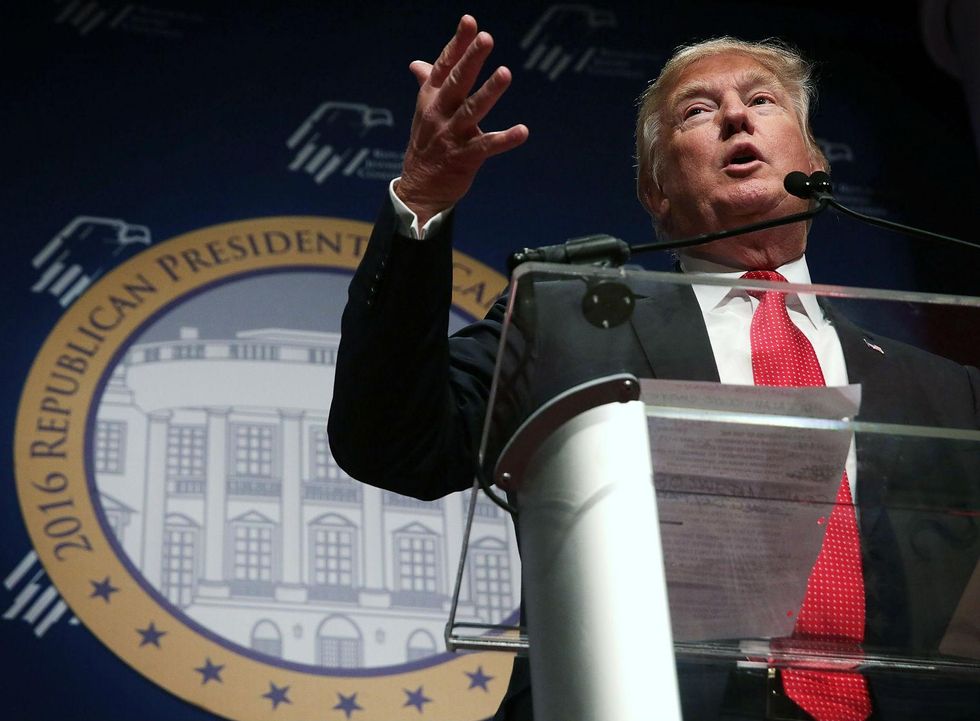 Trump addressed Republican Jewish Coalition. PICTURE: Alex Wong/Getty