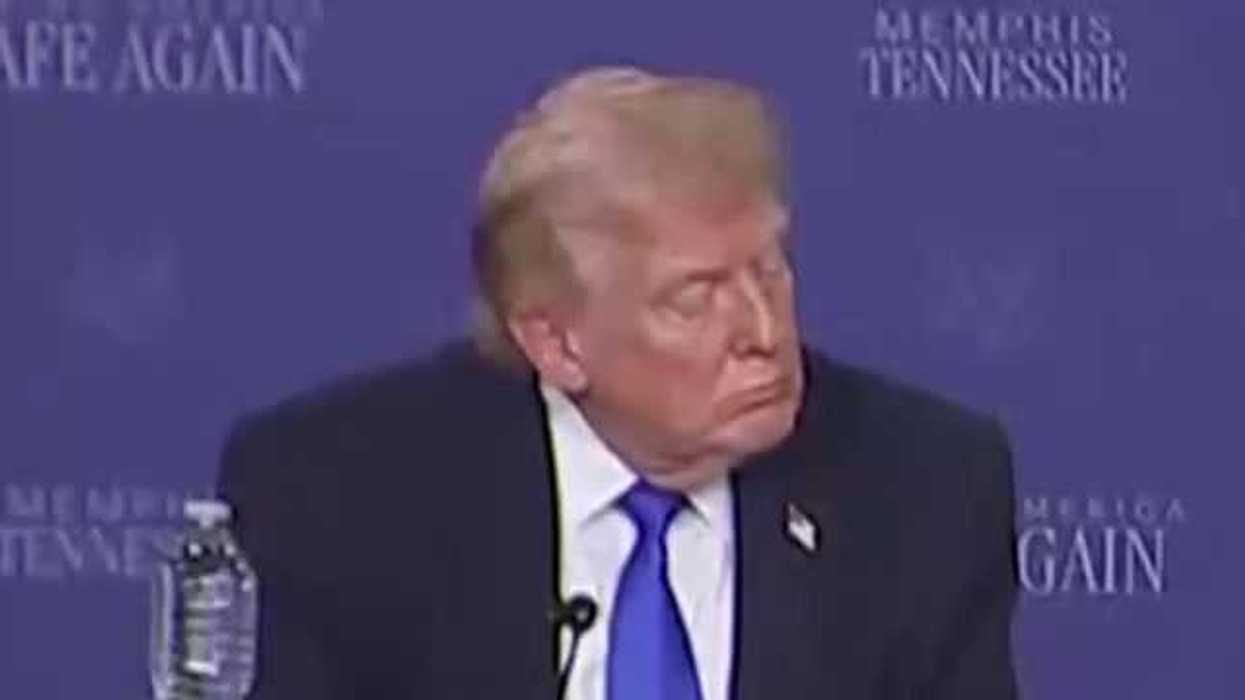 Trump appears to achieve an impressive feat – dozing off while standing up
