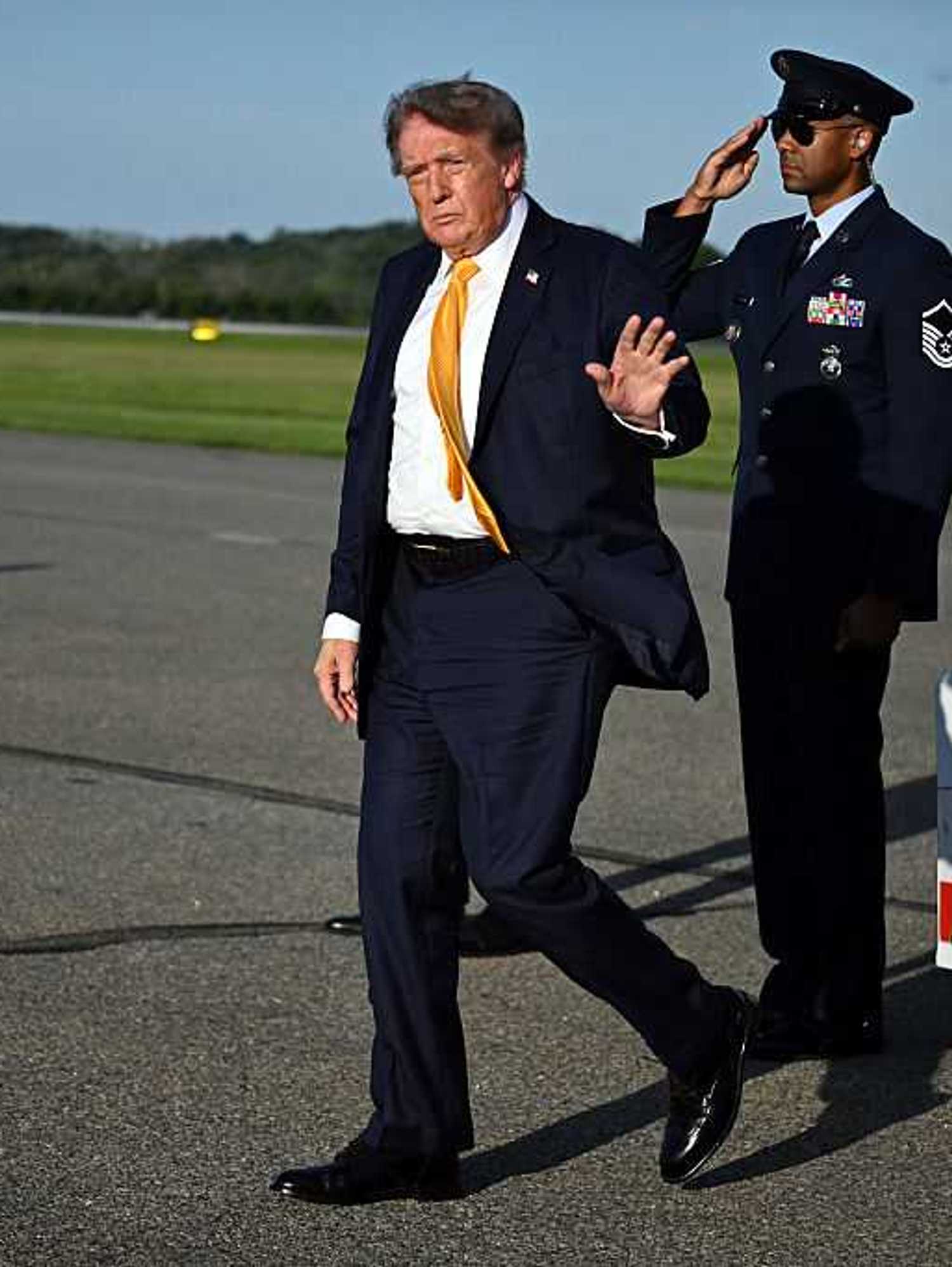 Trump appears with new 'brunette' hair and everyone is baffled