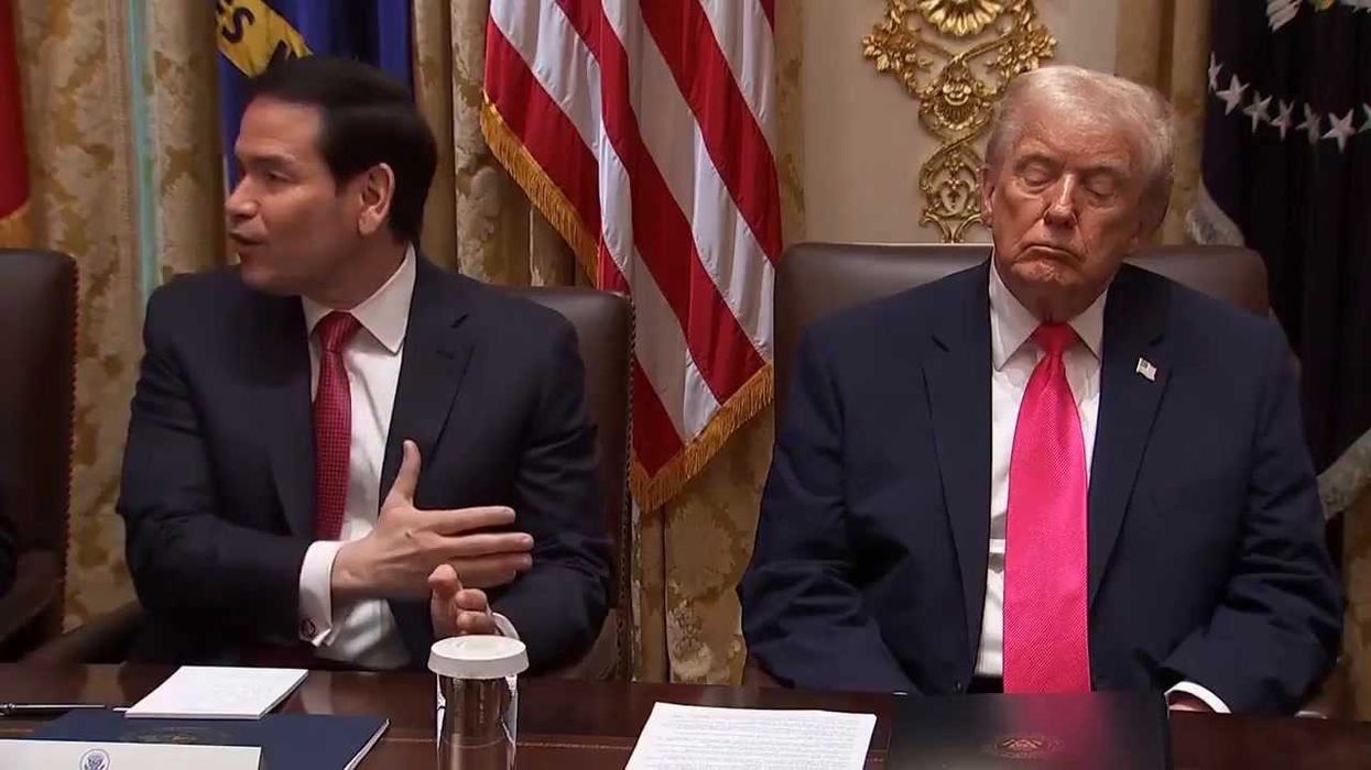 Trump appears to snooze in cabinet meeting again: 'This is getting embarrassing now'