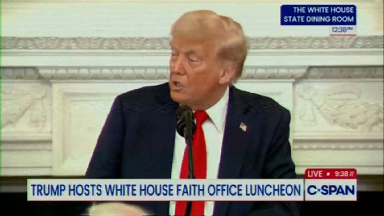 Trump jokes about riling the stock markets at White House Faith Luncheon