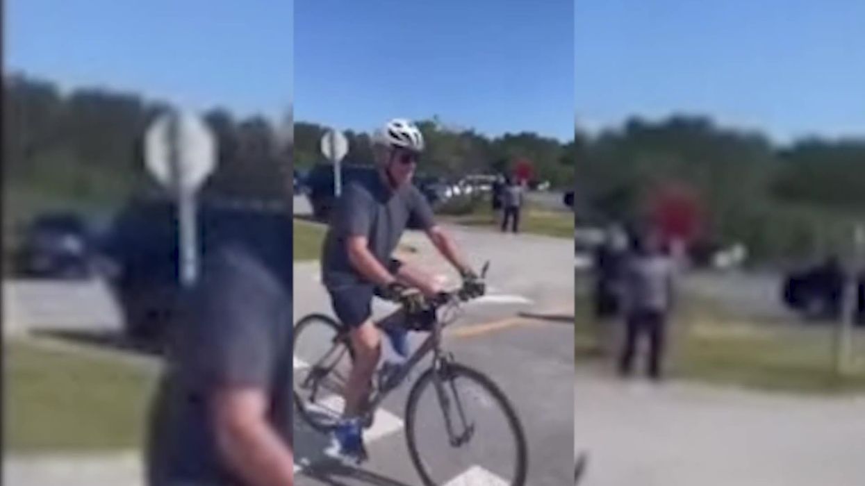 Trump mocks Biden with fake video of him knocking the president off bike with a golf ball