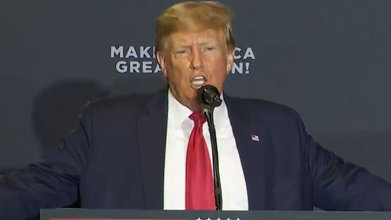 Trump grunts and groans in weird attempt to mock trans women