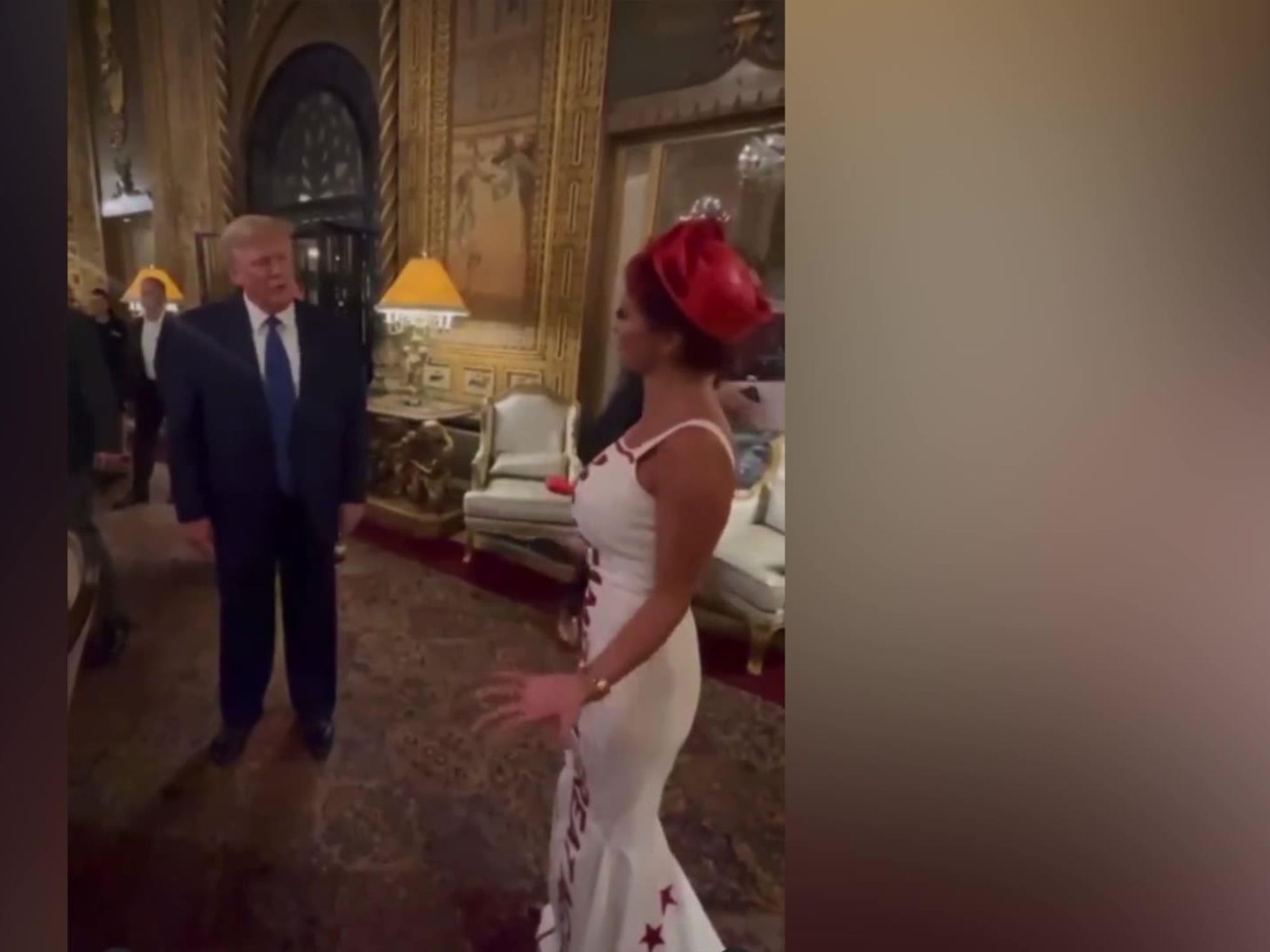 Trump says woman in MAGA dress has the 'greatest outfit' Trump says woman in MAGA dress has the 'greatest outfit'