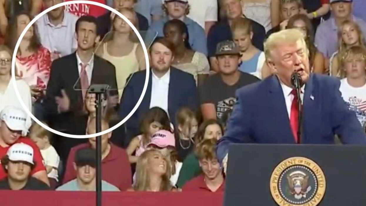 Trump got mocked by audience member at his own rally