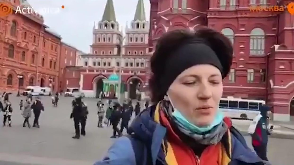 Two Russian women with opposing views on the war appear to be arrested within seconds of each other