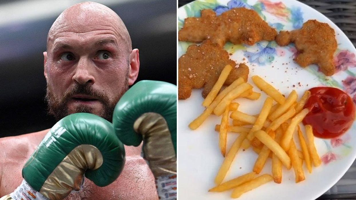 Tyson Fury enjoys his 'favourite meal' turkey dinosaurs and chips after retiring