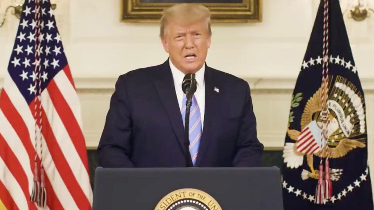 U.S President Donald Trump gives an address a day after his supporters stormed the U.S. Capitol in Washington