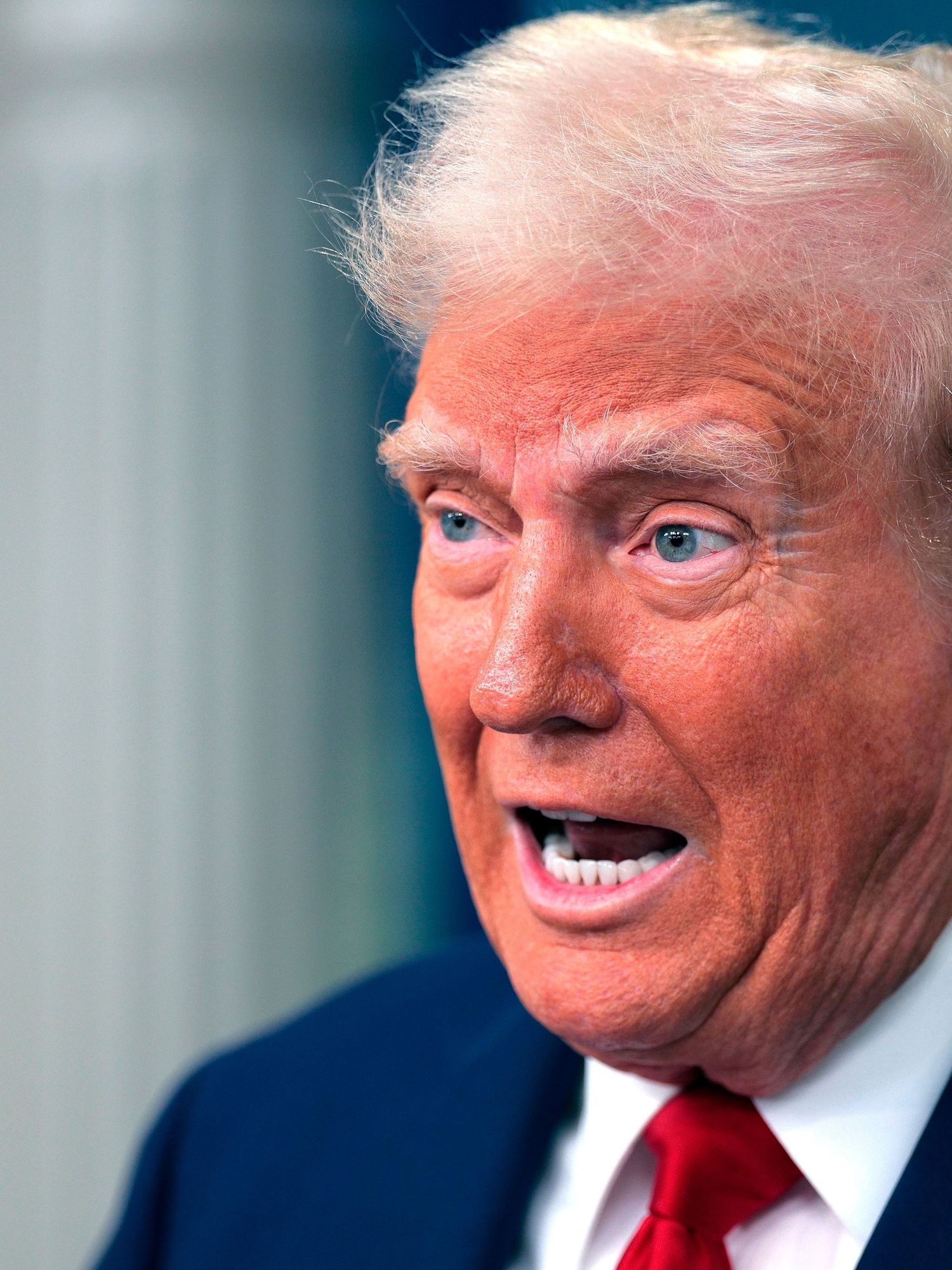 U.S. President Donald Trump speaks to reporters in the Brady Press Briefing Room at the White House on January 30, 2025 in Washington, DC