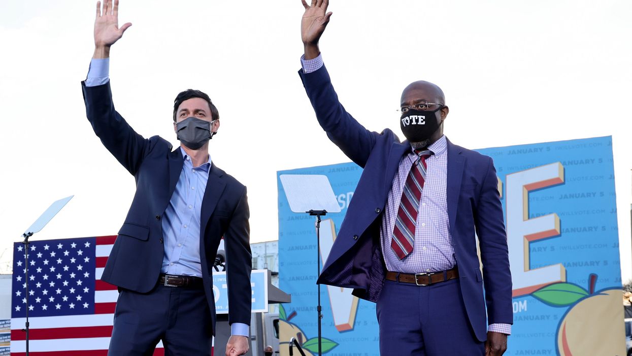 U.S. President-elect Biden campaigns for Democratic U.S. Senate candidates Ossoff and Warnock at a rally ahead of runoff elections in Atlanta, Georgia