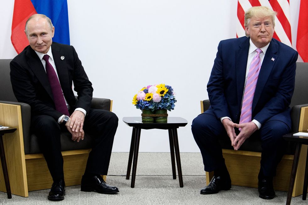 \u200bVladimir Putin and Donald Trump during the G20 summit in Osaka on June 28, 2019