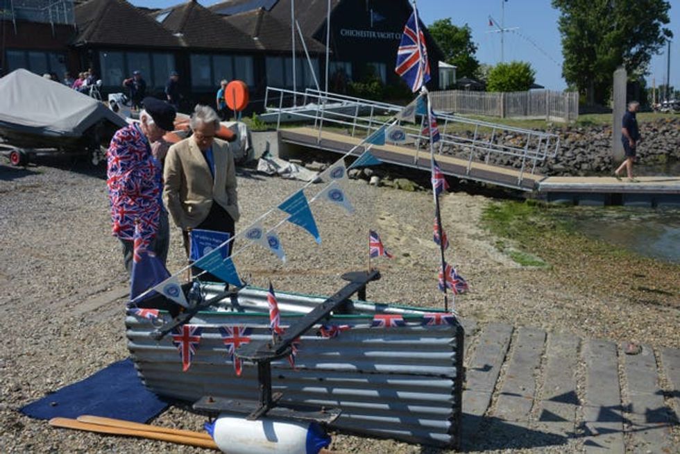 \u2018Major Mick\u2019 with his boat at Chichester Yacht Club