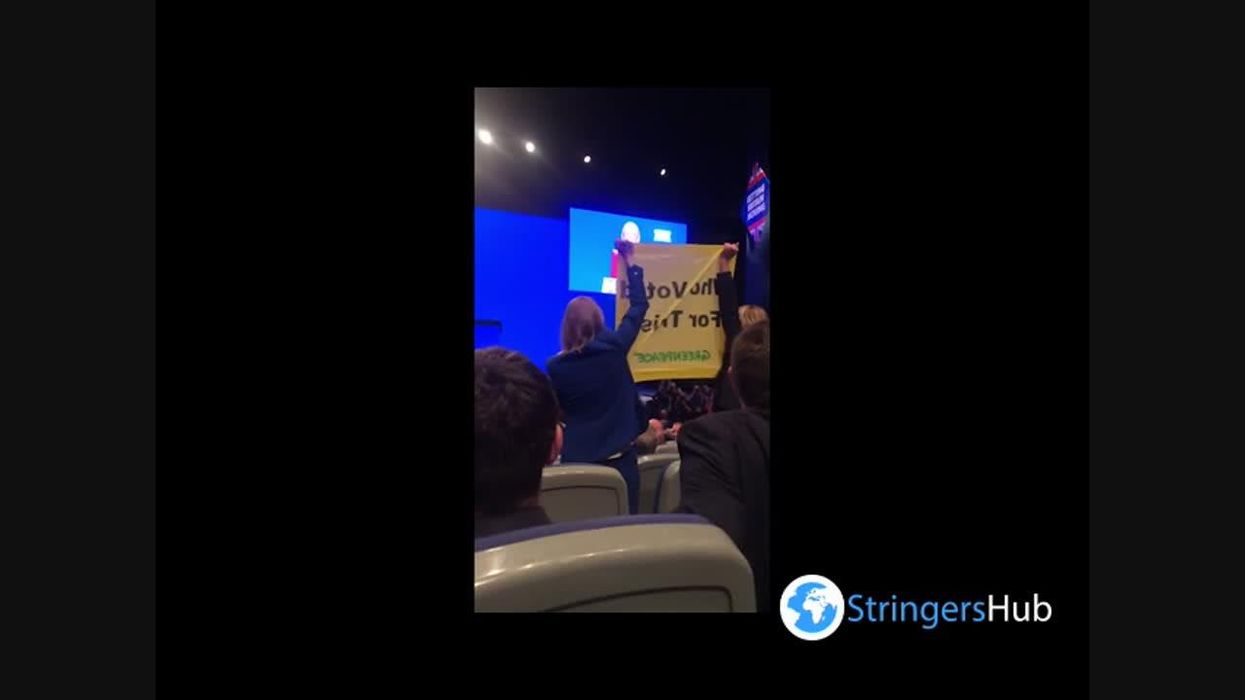 The Greenpeace protester who disrupted Liz Truss's speech was thanked for coming to conference