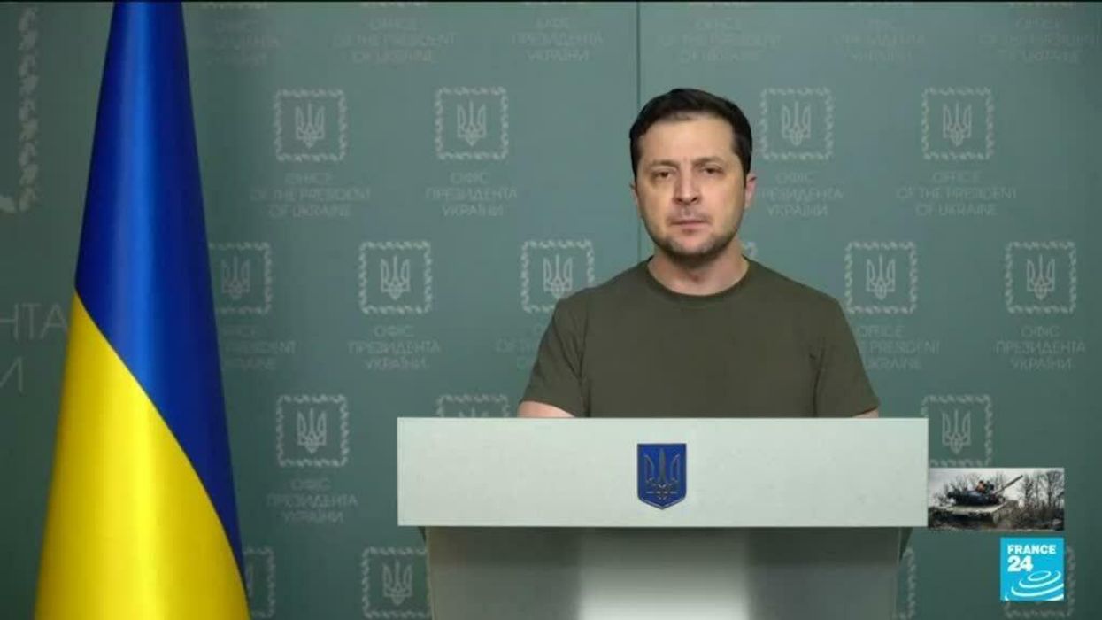 Interpreter breaks down in tears translating defiant message from Ukrainian president in powerful viral video