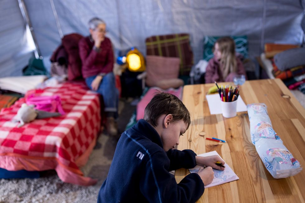 Ukraine refugees receives support at the Caritas tent