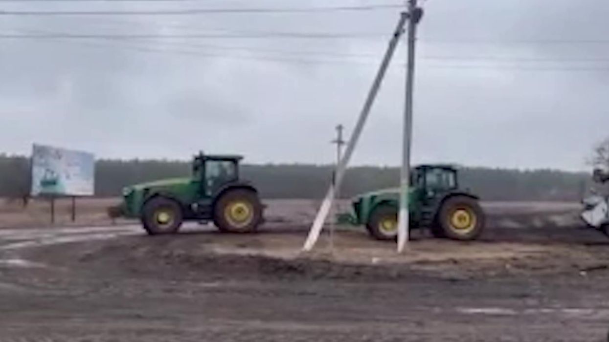 Here's why the tractor has become a symbol of resistance against Russia