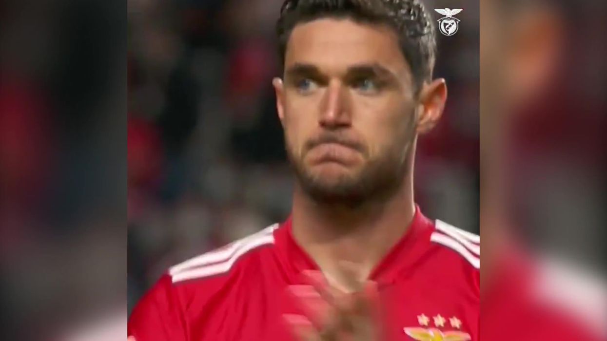 Ukraine footballer Roman Yaremchuk overcome with emotion during Benfica match