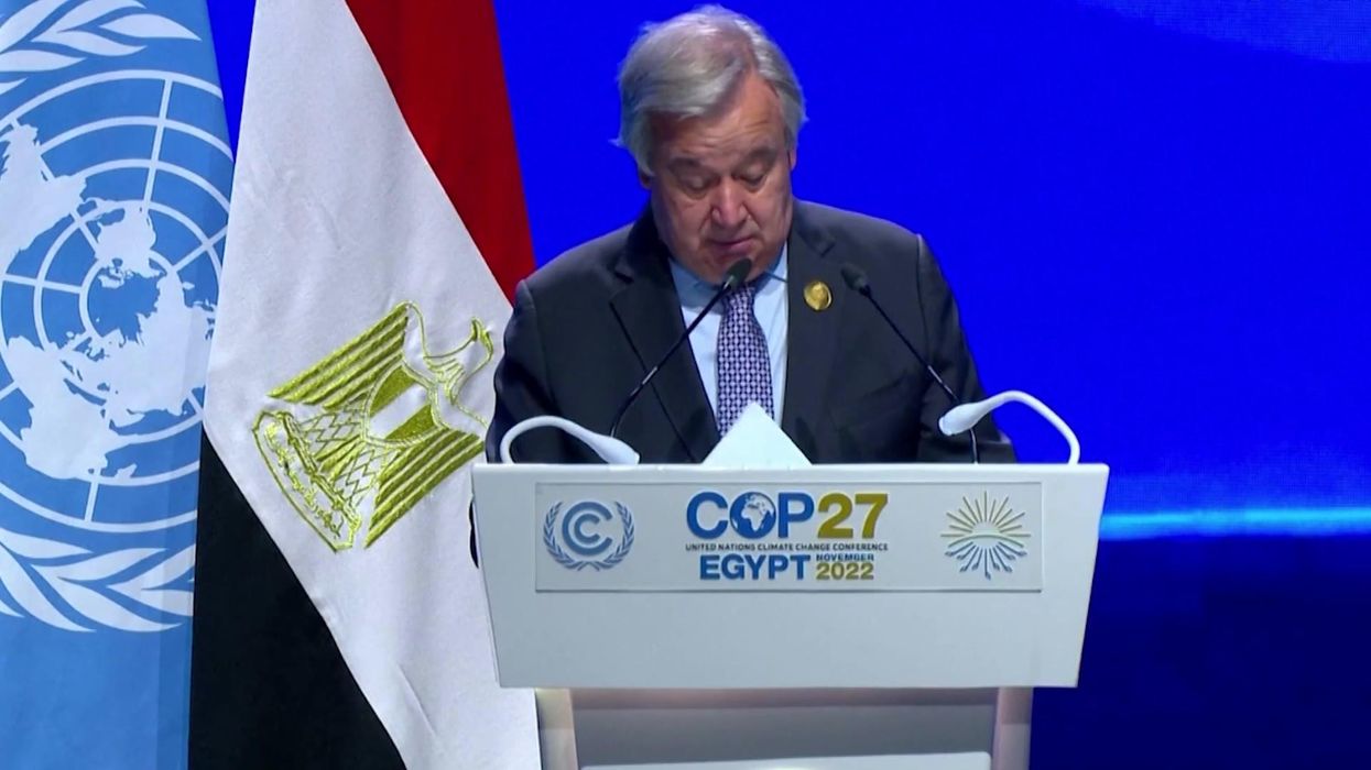 Awkward moment UN boss reads the wrong speech at Cop27