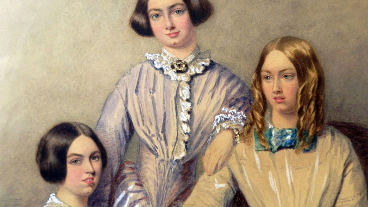 Undated handout photo issued by J.P.Humbert Auctioneers of a painting, thought to be a hitherto unknown watercolour of all three Bronte sisters, which had previously been withdrawn from auction, will finally go under the hammer after experts confirmed they believe it is linked to the Bronte sisters.