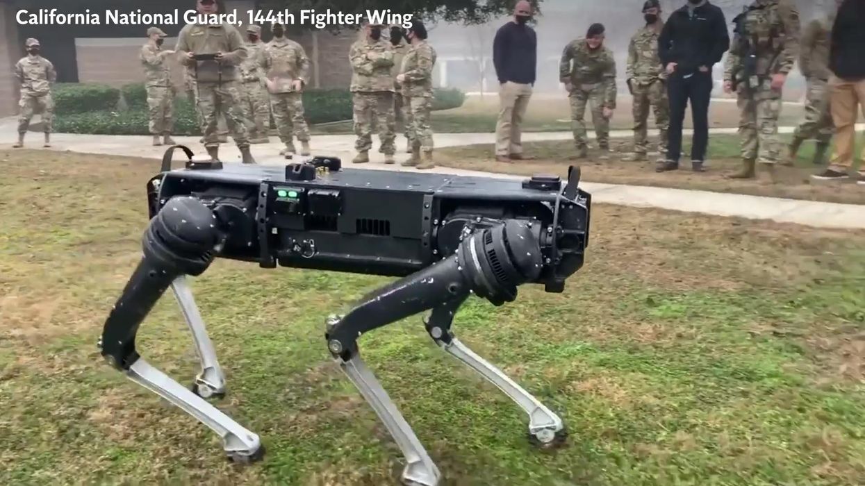 US military tests robot security dog on a base in California