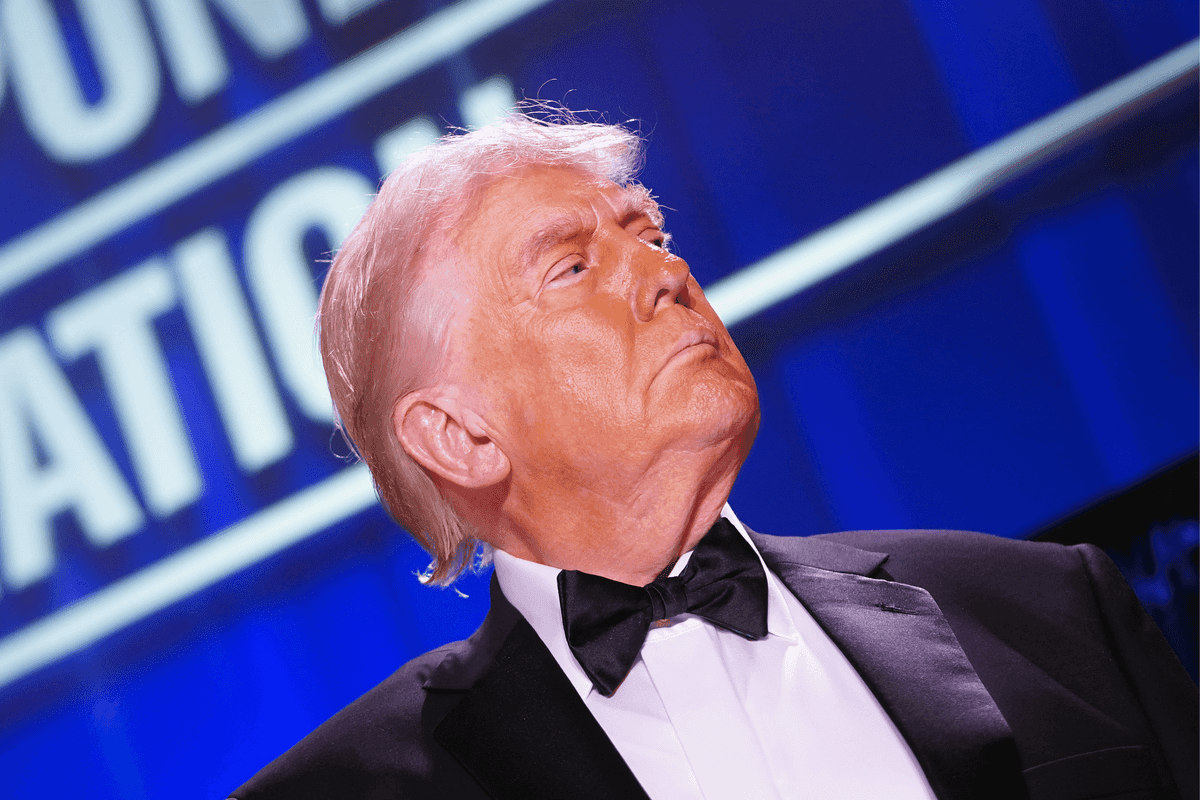 US President Donald Trump at the White House Correspondents' Dinner.