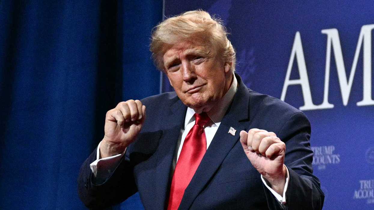 US President Donald Trump dances as he leaves the stage after speaking at an event promoting his administration's recent tax-relief initiative at Red Rock Casino Resort and Spa in Las Vegas, Nevada, on August 5, 2026