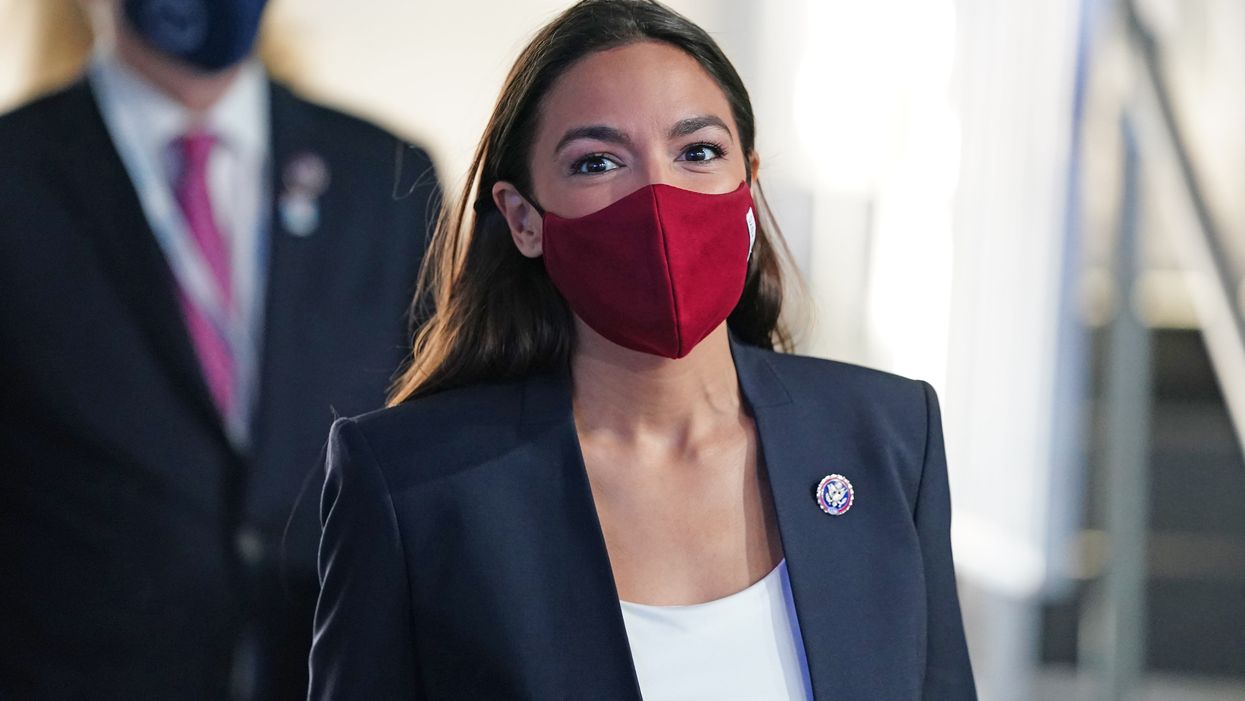 US Representative Alexandria Ocasio-Cortez during the Cop26 summit in Glasgow (Jane Barlow/PA)