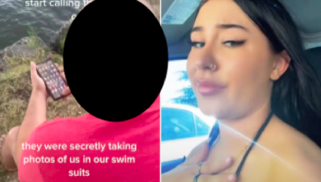 <p>User @dabrielle shared a video of the men, one of whom is pictured left</p>