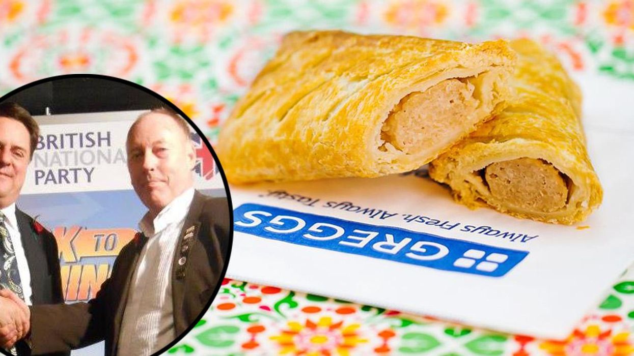 Vaughan, pictured right with former BNP leader Nick Griffin, says he will no longer be eating from Greggs.