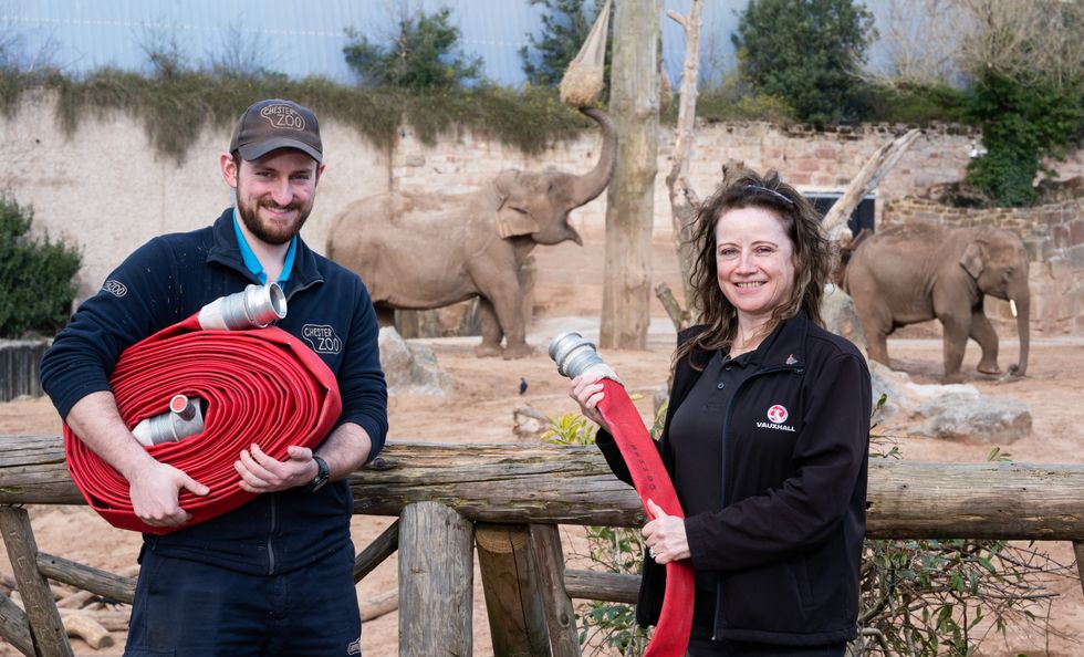 Vauxhall’s Ellesmere Port factory donates 50 fire hoses to Chester Zoo