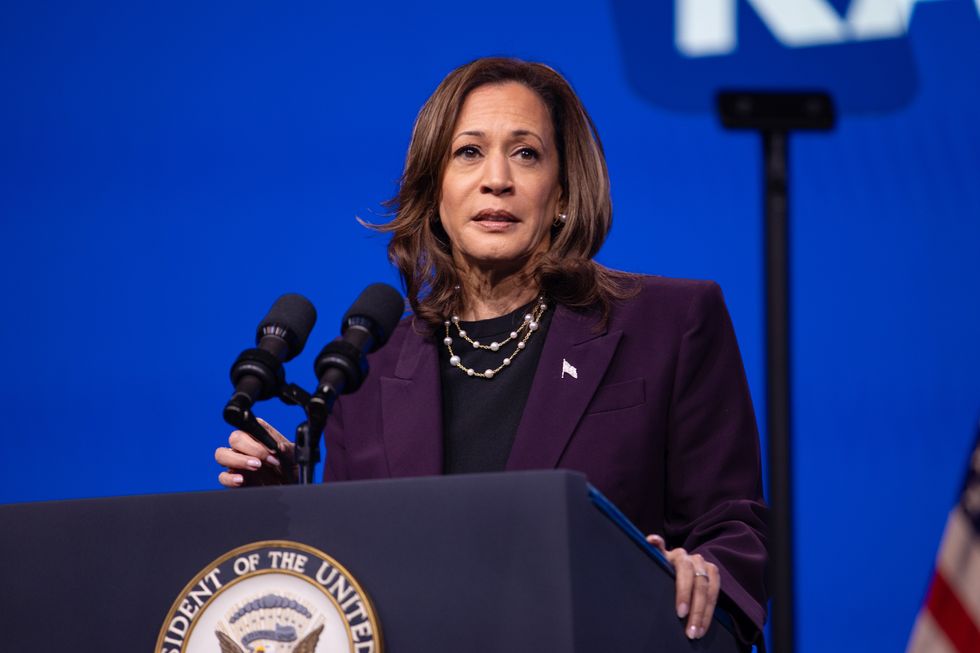 Vice President Kamala Harris speaks at the American Federation of Teachers' 88th National Convention on July 25 in Houston, Texas