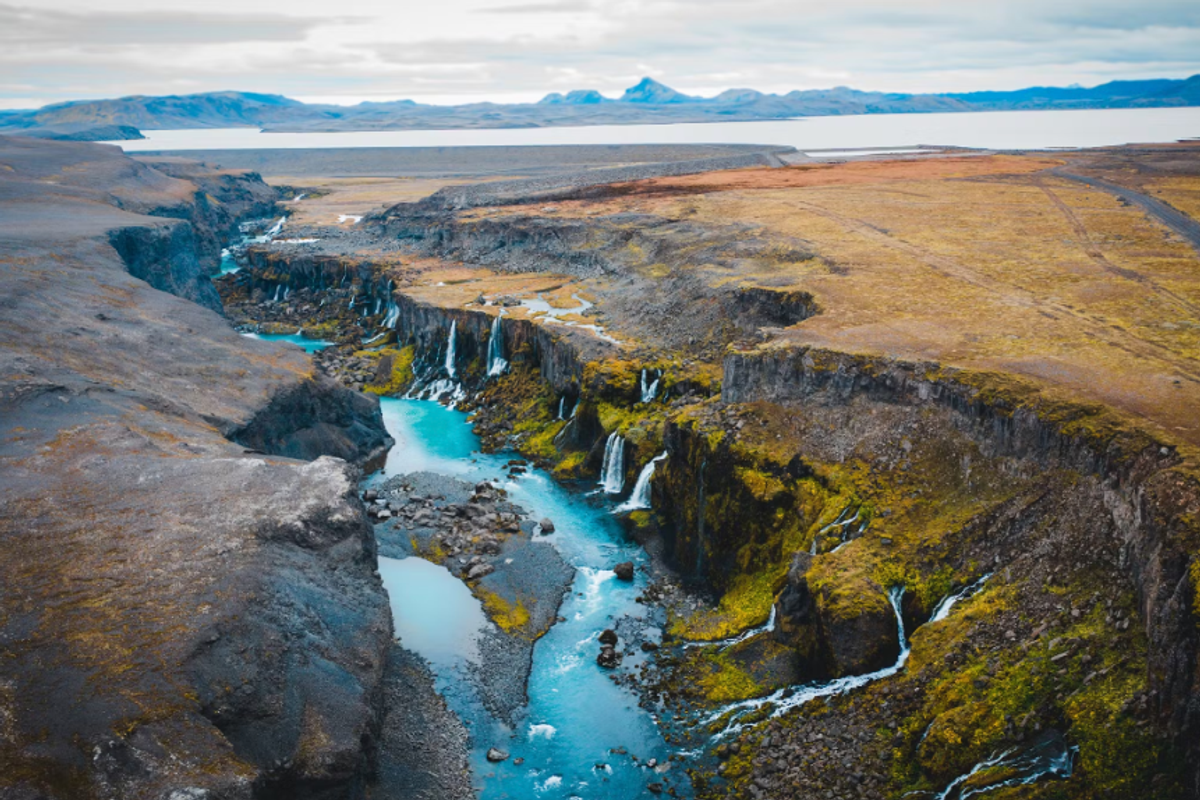 Blick auf eine geologische Stätte in Island